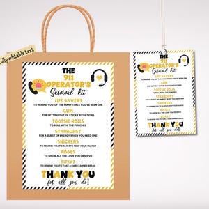 Kit de supervivencia para operadores del 911. Etiqueta: Regalo para personal de primera respuesta (Descarga digital).