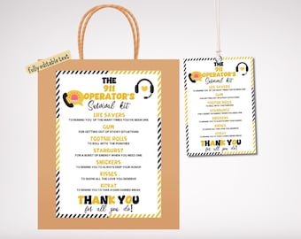 911 Dispatcher Survival Kit Tag: First Responder Gift (Digital Download)