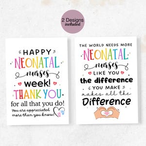 Neonatal Nurse Week Card: Thank You NICU Gift (PDF Printable 5x7 Inches)