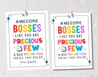 Boss’s Day Gift Tags Printable: Thank You Appreciation for Manager or Employer