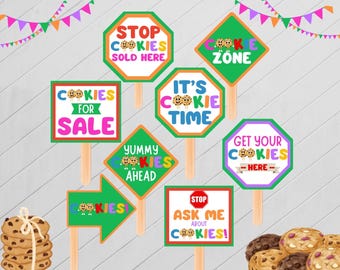 Mädchen Cookie Booth Schilder zum Ausdrucken: Stop-Schild Poster (digitaler Download)