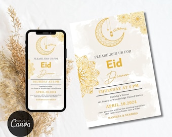Editable Eid Mubarak Invitation,Iftar Invitation,Eid Dinner Party, Ramadan, Instant Downlod,Eid Party Invite, Ramadan, Eid Al Adha Fitr EID1
