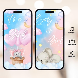 It&#39;s a Girl Video Pregnancy Announcement: Digital Gender Reveal (Instant Download