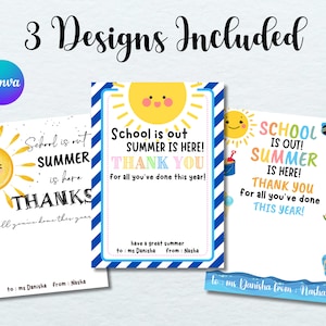 Porte-cartes cadeau pour professeur MODIFIABLE, porte-cartes café pour professeur, L'école est finie L'été est arrivé, cadeau de fin d'année scolaire pour professeur Canva