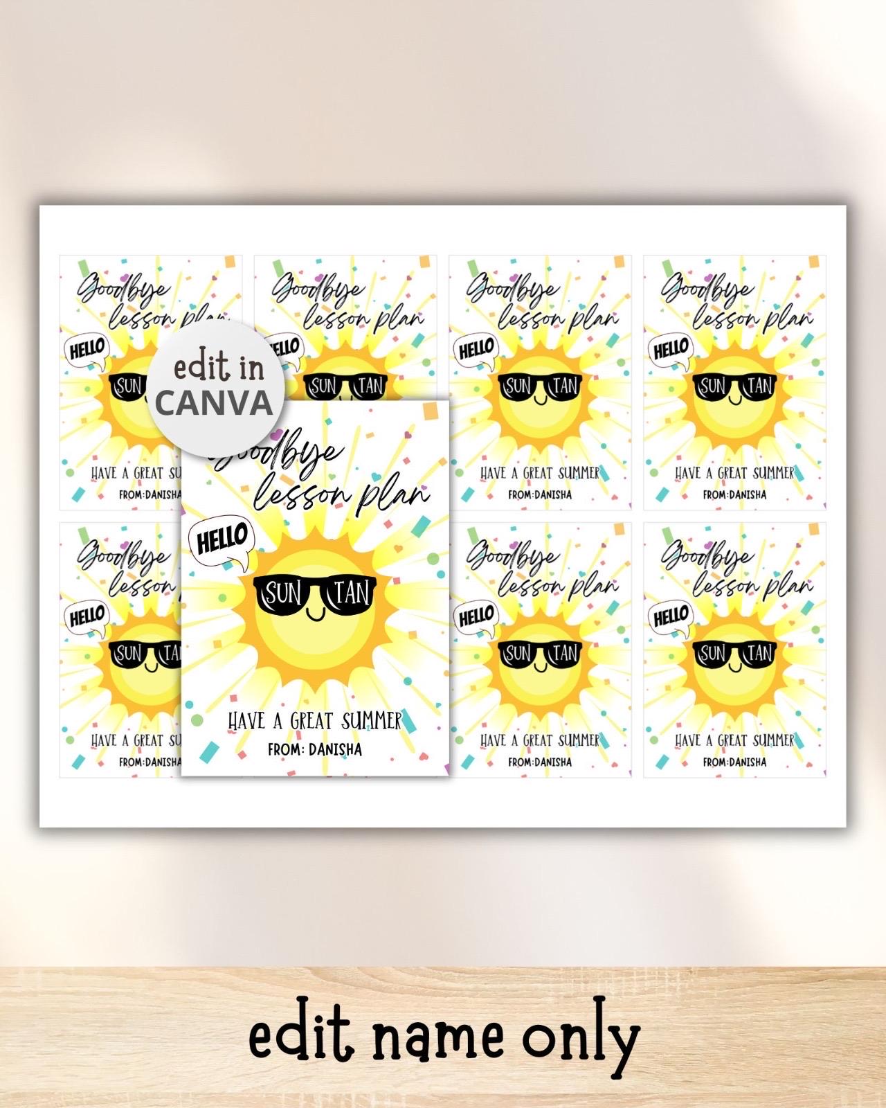 End of Year Gift Tag, Printable End of Year Teacher Gift, Goodbye ...