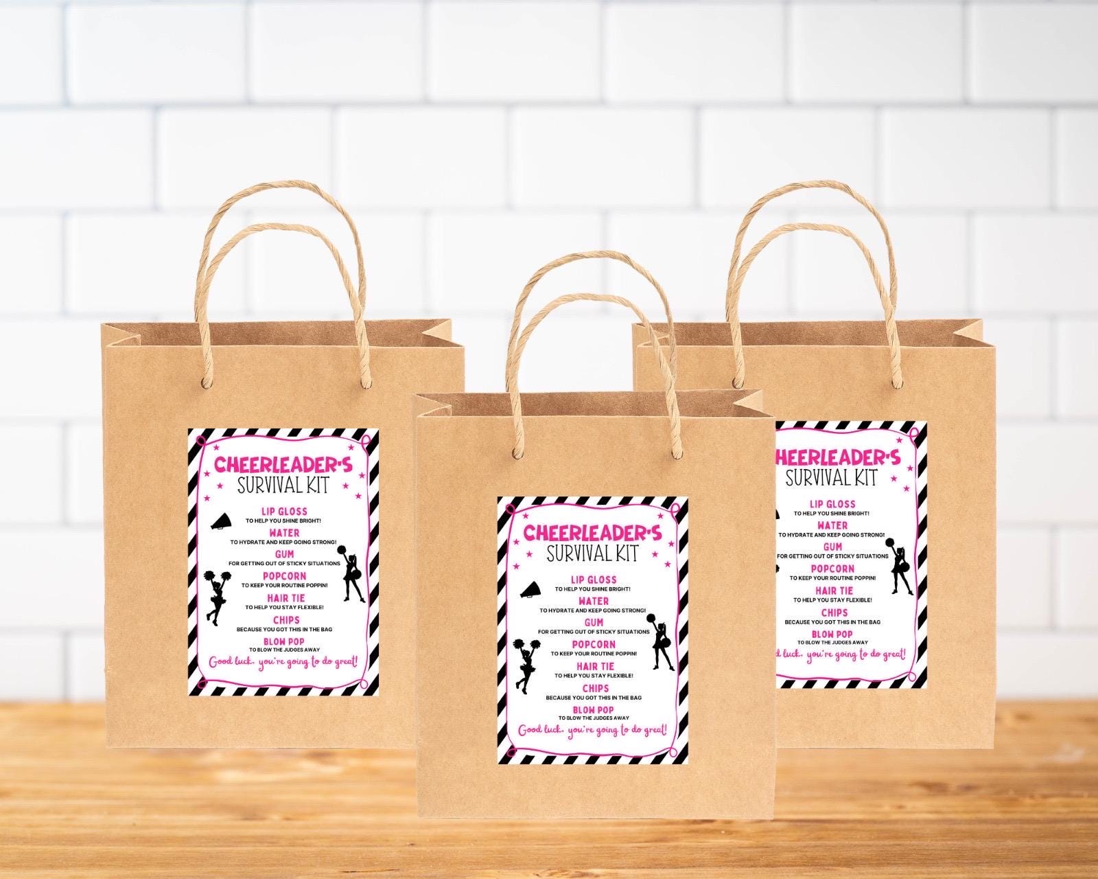 EDITABLE Cheer Survival Kit Printable, Gift Bag Idea, Printable Cheer ...