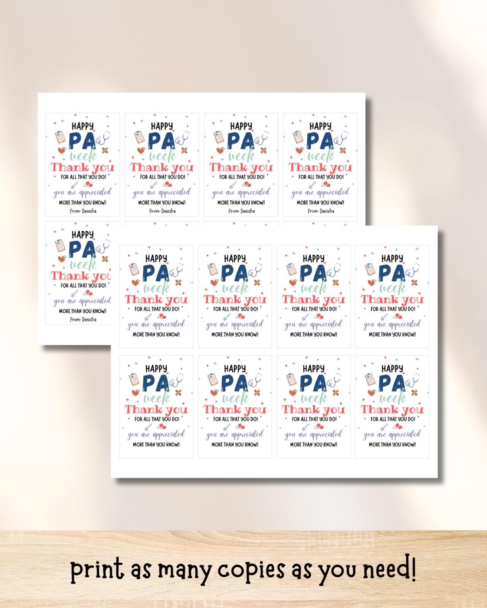Physician Assistant Week Gift Tag Printable, Happy PA Week Favor Tags ...