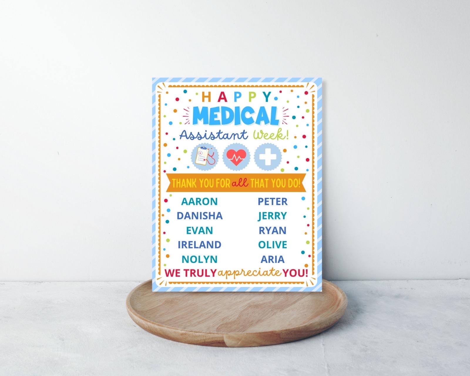 Editable MA Week Appreciation Sign Printable, Medical Assistant Thank ...