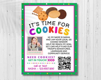 Cookie Sales Flyer: Bearbeitbare Vorlage für Troop Fundrafting (Digitaler Download)