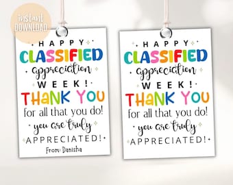 Classified Appreciation Week Gift Tags Printable (PDF)