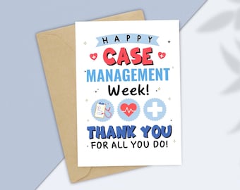 Case manager card printable, Case management week card, Case manager appreciation card, Case manager gifts, Case manager thank you card