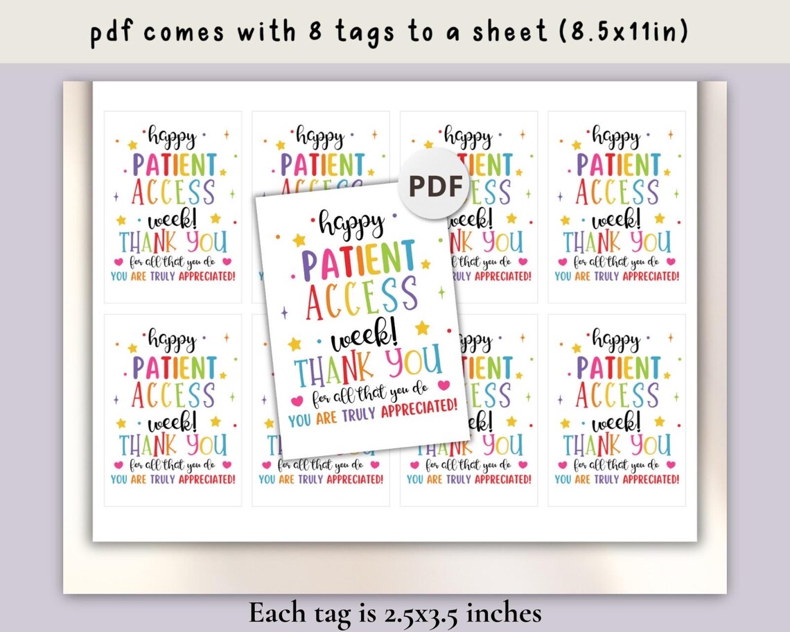 Patient Access Week Printable Bundle, Patient Access Week Gift, Patient ...