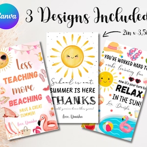 Sommer Lehrer Wertschätzung Geschenkanhänger Vorlage, bedruckbar Ihre Turn To Relax In The Sun Tag, bearbeitbarer Ende des Schuljahres Tag Instant Download