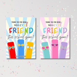 Freeze Pop Eis am Stiel Geschenkanhänger Cooler Freund Ende des Schuljahres Geschenke Favor Tag Schüler Klassenkameradin Süßes Sommerfest Printable