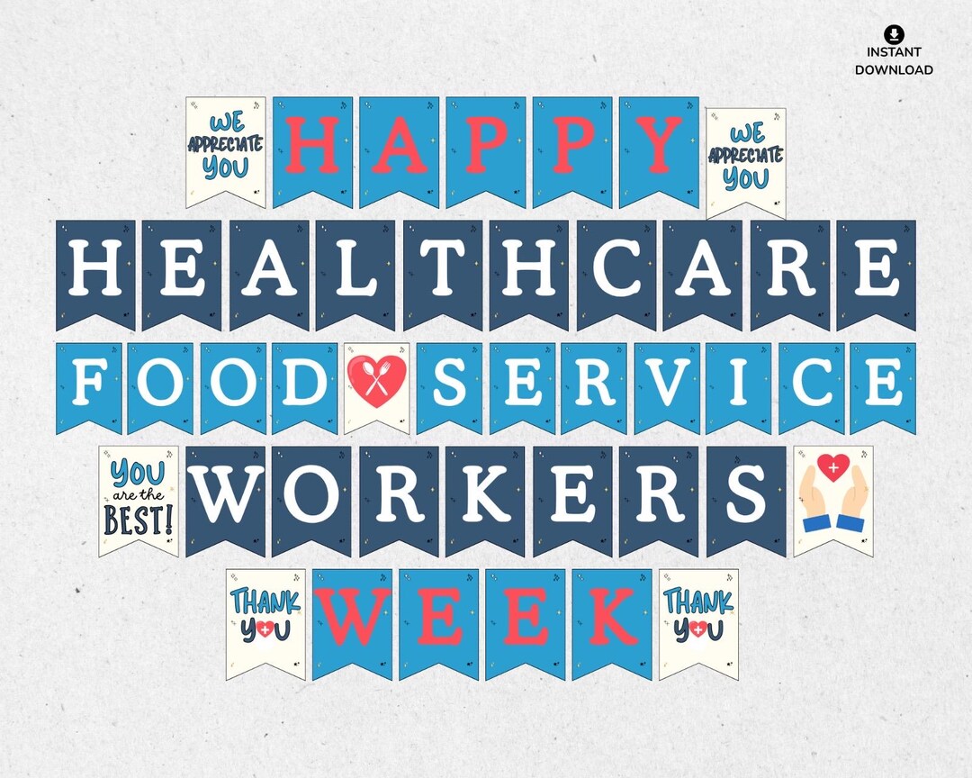 Healthcare Food Service Week Banner Printable, Healthcare Food Service ...