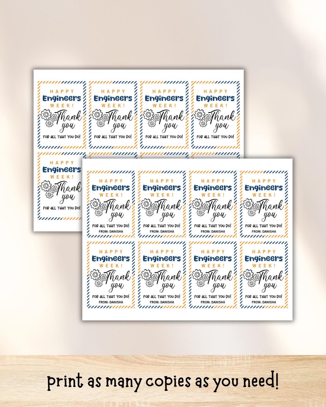Printable Engineers Week Gift Tags Printable / Engineer Week Gifts ...