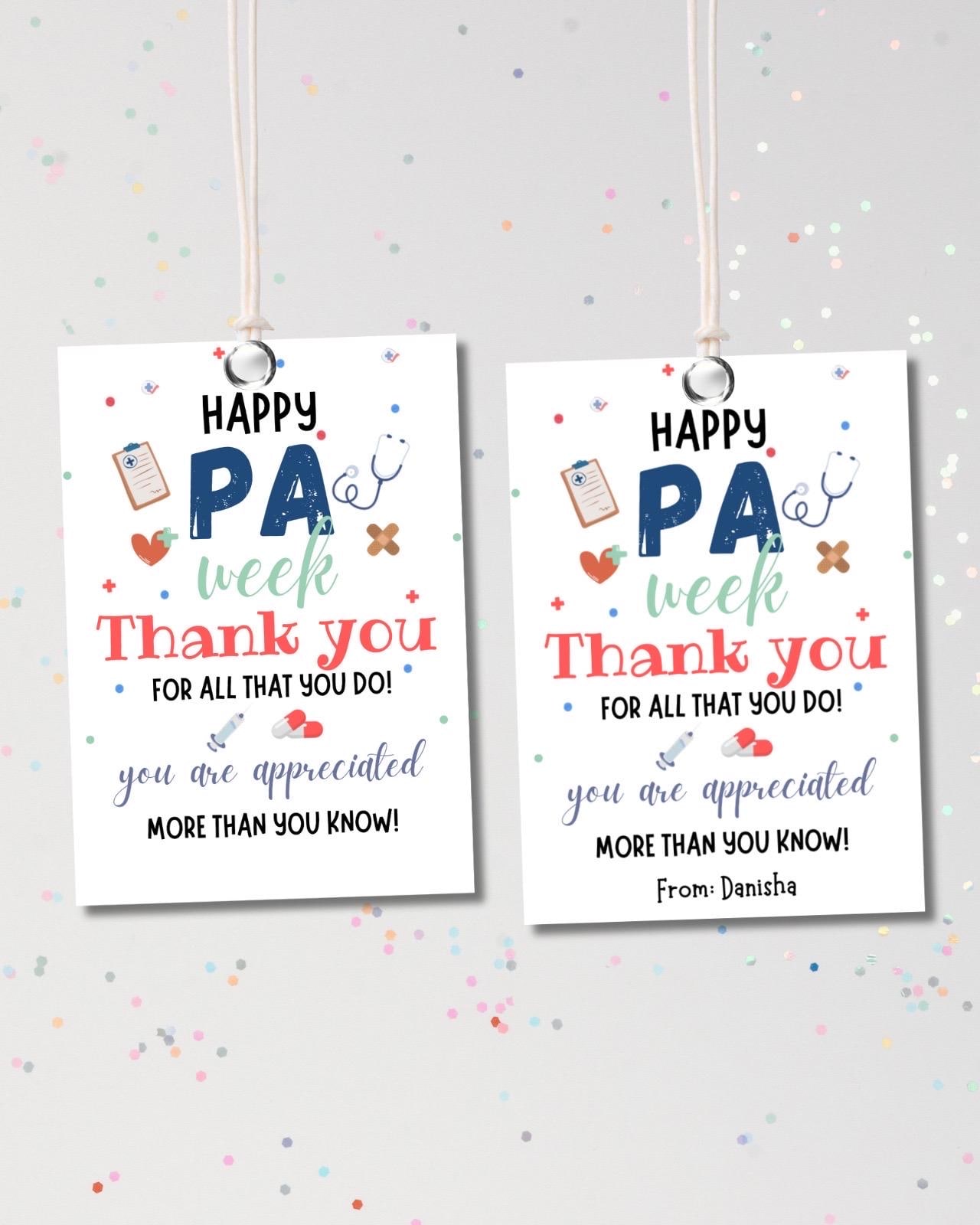 Physician Assistant Week Gift Tag Printable, Happy PA Week Favor Tags ...
