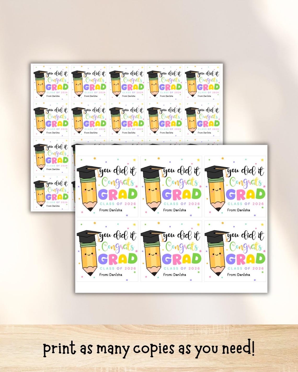 Pre K Graduation Gift Tags Printable, Preschool Congrats Grad Favor ...