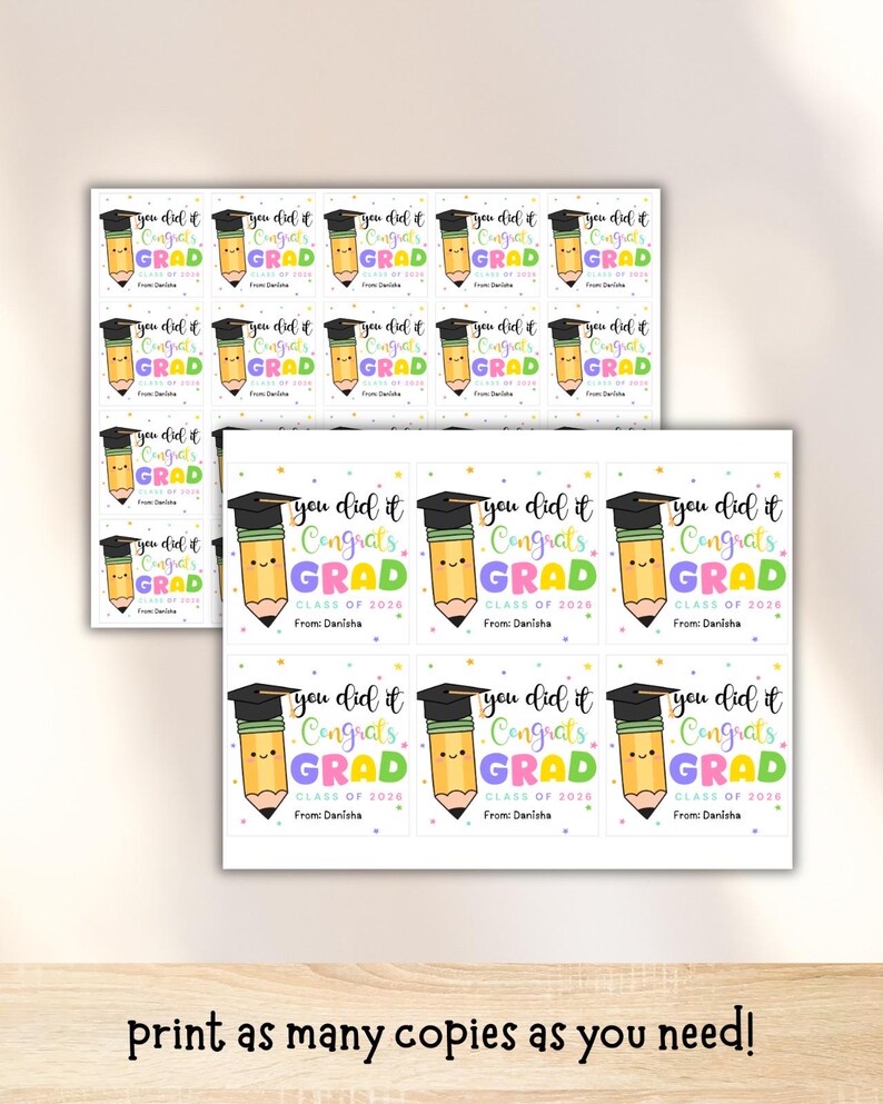 Pre K Graduation Gift Tags Printable, Preschool Congrats Grad Favor ...