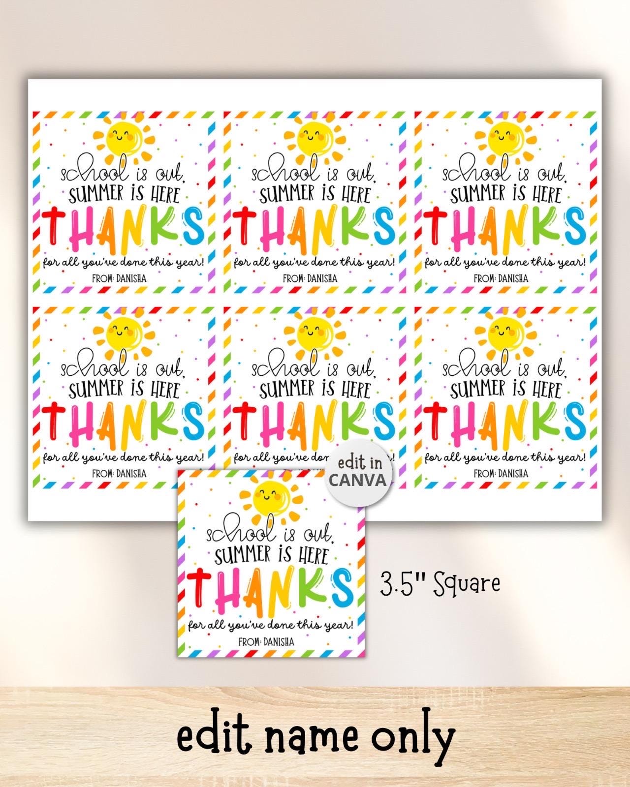School is Out Summer is Here Teacher Appreciation Tags, Printable End ...