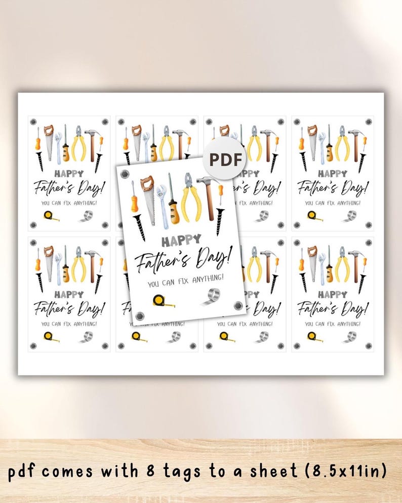 Fathers Day Gift Tag Printable, Fathers Day Treat Tag, Fathers Day Gift ...