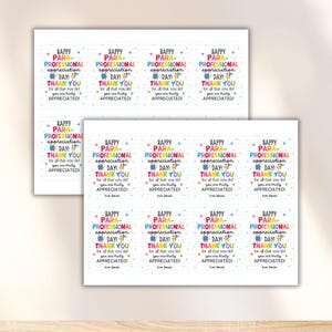 Paraprofessional Appreciation Day Tag: Printable Thank You Label ...