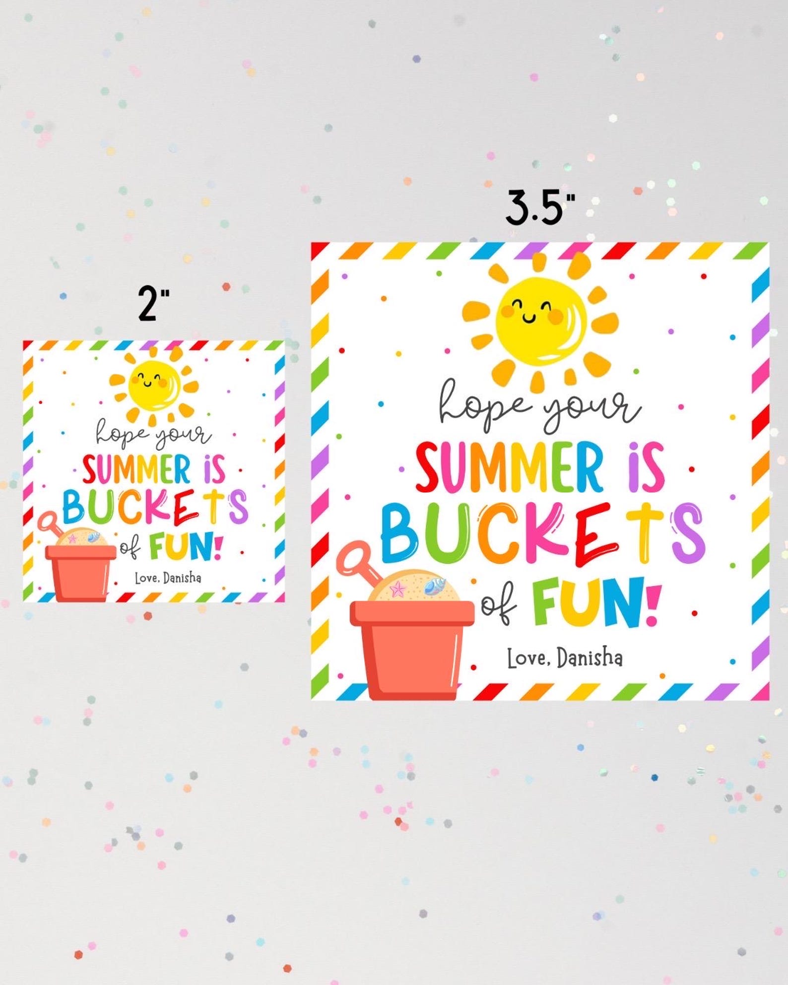 BUCKETS of FUN Tag, EDITABLE End of School Year Gift Tag, End of Year ...