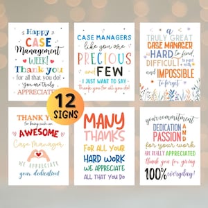 Case Management Week Printable Signs: Case Manager Appreciation Decor (PDF)