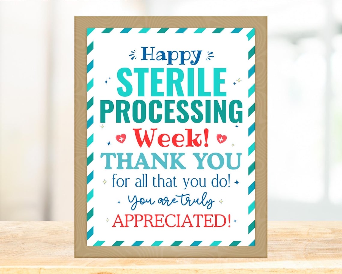 Instrument Processing Week Sterile Processing Week Printable Poster: SPD Appreciation Gift (PDF ...