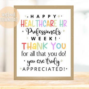 Healthcare HR Week Sign: Printable HR Gift (Digital Download)