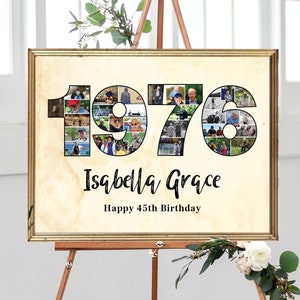 Number 1976 Photo Collage, Anniversary Collage Gift for Him, Custom 4 Digit Picture Collage, Birthday Gift Idea for Her, DIGITAL FILES!