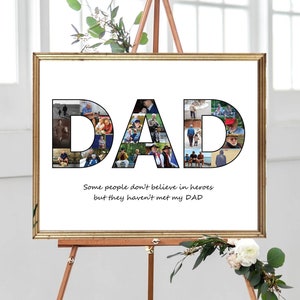 DAD Photo Collage, Regalo anniversario per la festa del papà, Regalo collage di immagini personalizzate per papà, Idea di decorazione per feste di compleanno, FILE DIGITALI!