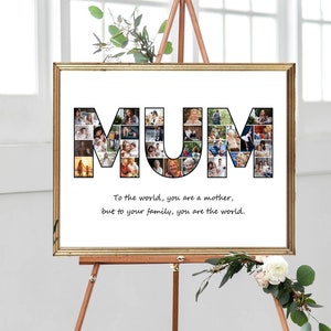 MAMA FotoCollage, Personalisiertes Geburtstagsgeschenk für Mama, Happy Mother es Day, Personalisierte Textbild Collage, Wandkunst, Party Dekor Idee, DIGITALE DATEIEN!