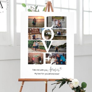 Collage de fotos de AMOR, collage de amor personalizado, arte de pared de imagen, regalo de collage para pareja, idea de regalo de boda de aniversario, ARCHIVOS DIGITALES.