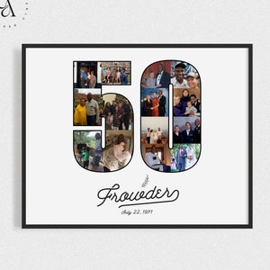 50th Photo Collage, 50 Picture Collage, 50th Birthday Gift for Him, Collage Gift for Her, 50th Wedding Anniversary Gift, Party Decor Collage