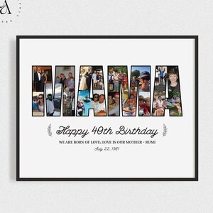 MAMA FotoCollage, Personalisiertes Geburtstagsgeschenk für Mama, Happy Mother es Day Geschenk, personalisierte Textbild Collage, Party Dekor Collage, DIGITALE DATEIEN!