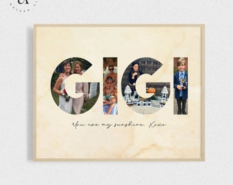 GIGI Picture Collage, Birthday Photo Collage Gift for Grandma, Mother's Day Gift, BDay Present for Nana, Party Decoration, DIGITAL FILES!
