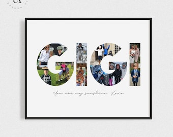 GIGI Photo Collage, Birthday Picture Collage Gift for Grandma, Mother's Day Gift, Birthday Gift for Her, Party Decoration, DIGITAL FILES!
