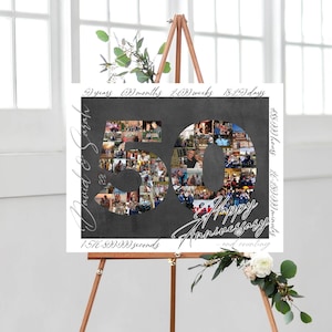 50th Wedding Anniversary, Golden Anniversary, Fifty Years Together, 50th Anniversary Gift Idea for Grandparents, Collage Gift, Digital File