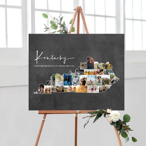 Kentucky fotocollage, Kentucky foto wand decor, gepersonaliseerde foto cadeau kunst, geheugen cadeau idee voor koppels, digitale bestanden!