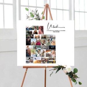 Utah State Map Home Decor, Utah Photo Wall Art, gepersonaliseerde verjaardag fotocollage, geheugen fotocadeau voor hen, DIGITALE BESTANDEN!