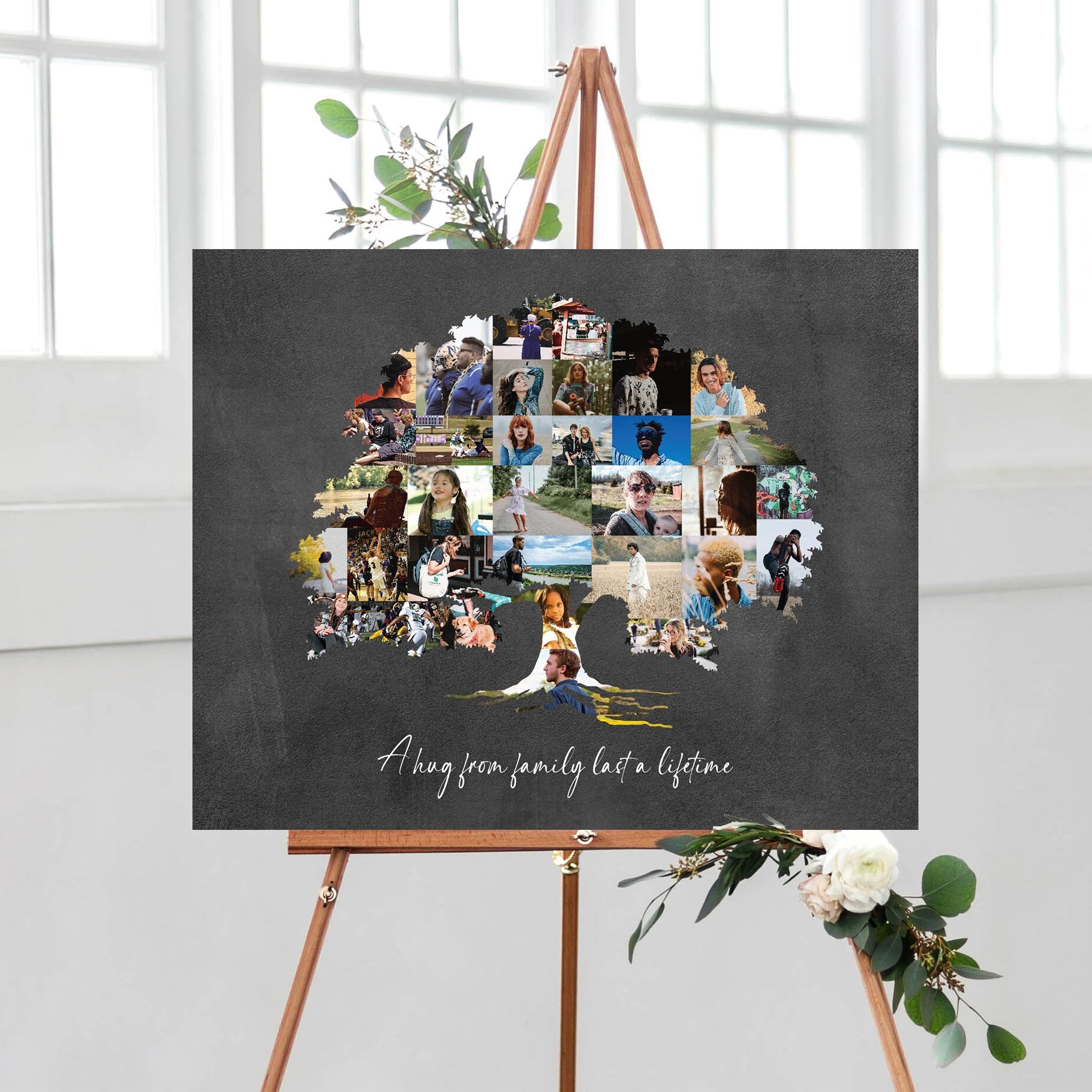 Personalized Family Tree Photo Collage, Family Tree Wall Art Décor ...