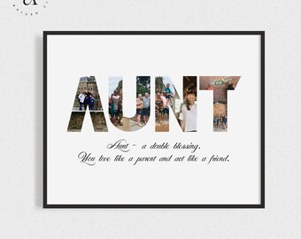 AUNT Photo Collage, Auntie Birthday Picture Collage, Aunt Gifts, Birthday Gift for Auntie, Anniversary Party Decoration, DIGITAL FILES!
