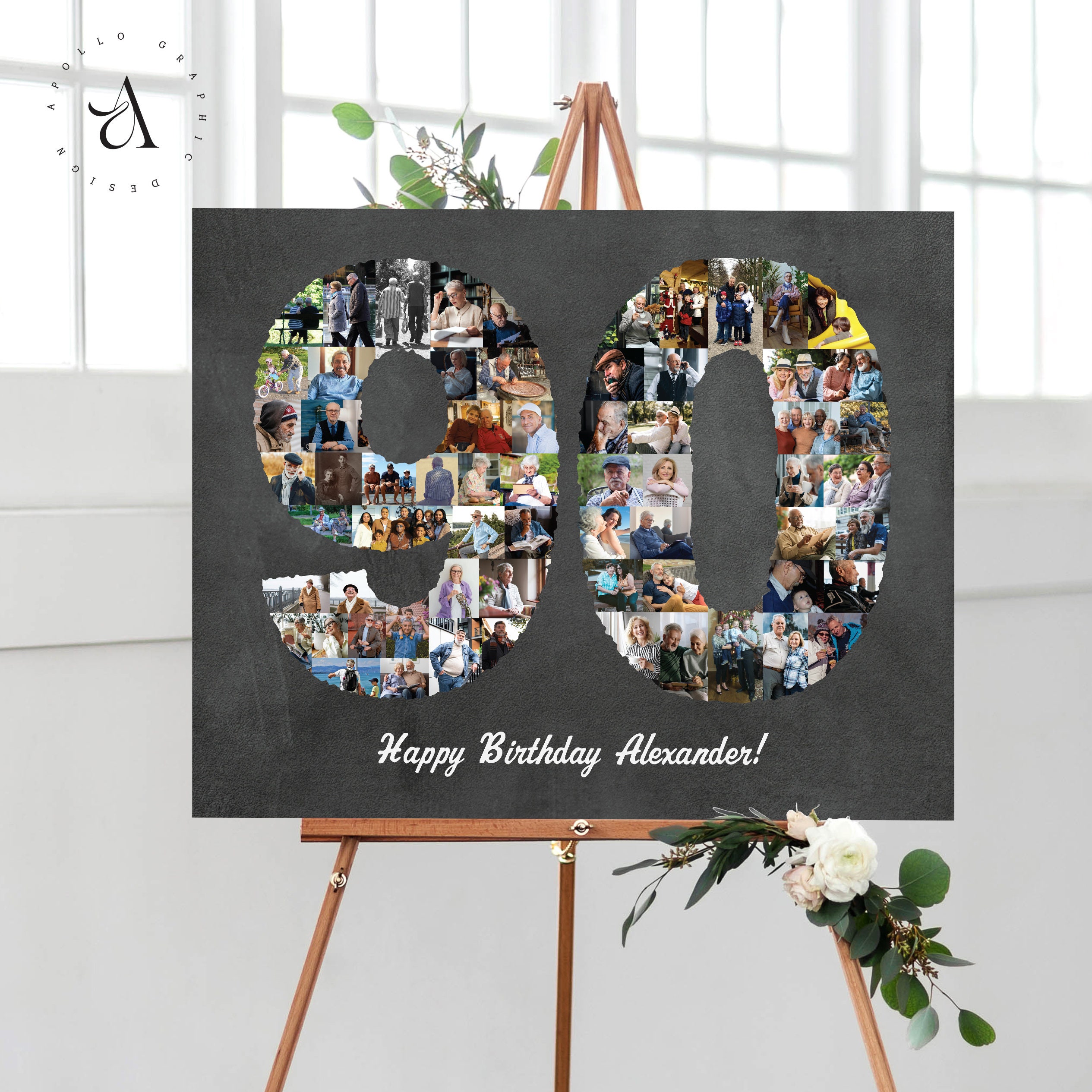 90th Birthday Photo Collage, Milestone Gift for Parents, 90th ...