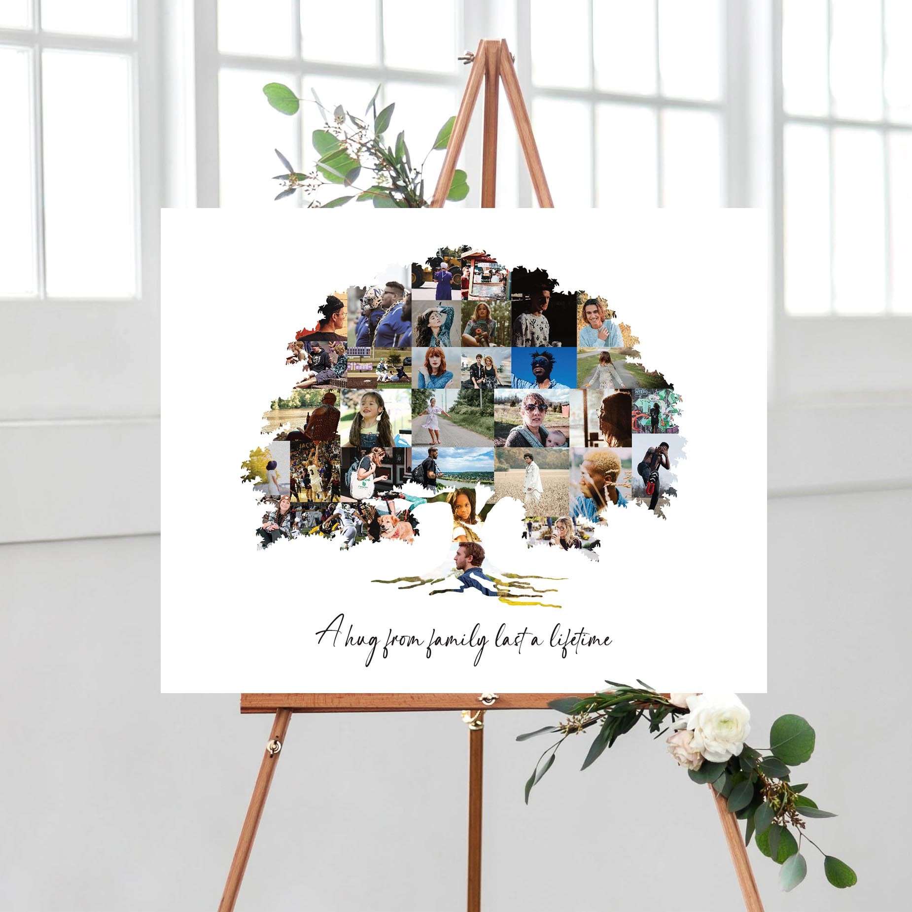 Personalized Family Tree Photo Collage, Family Tree Wall Art Décor ...