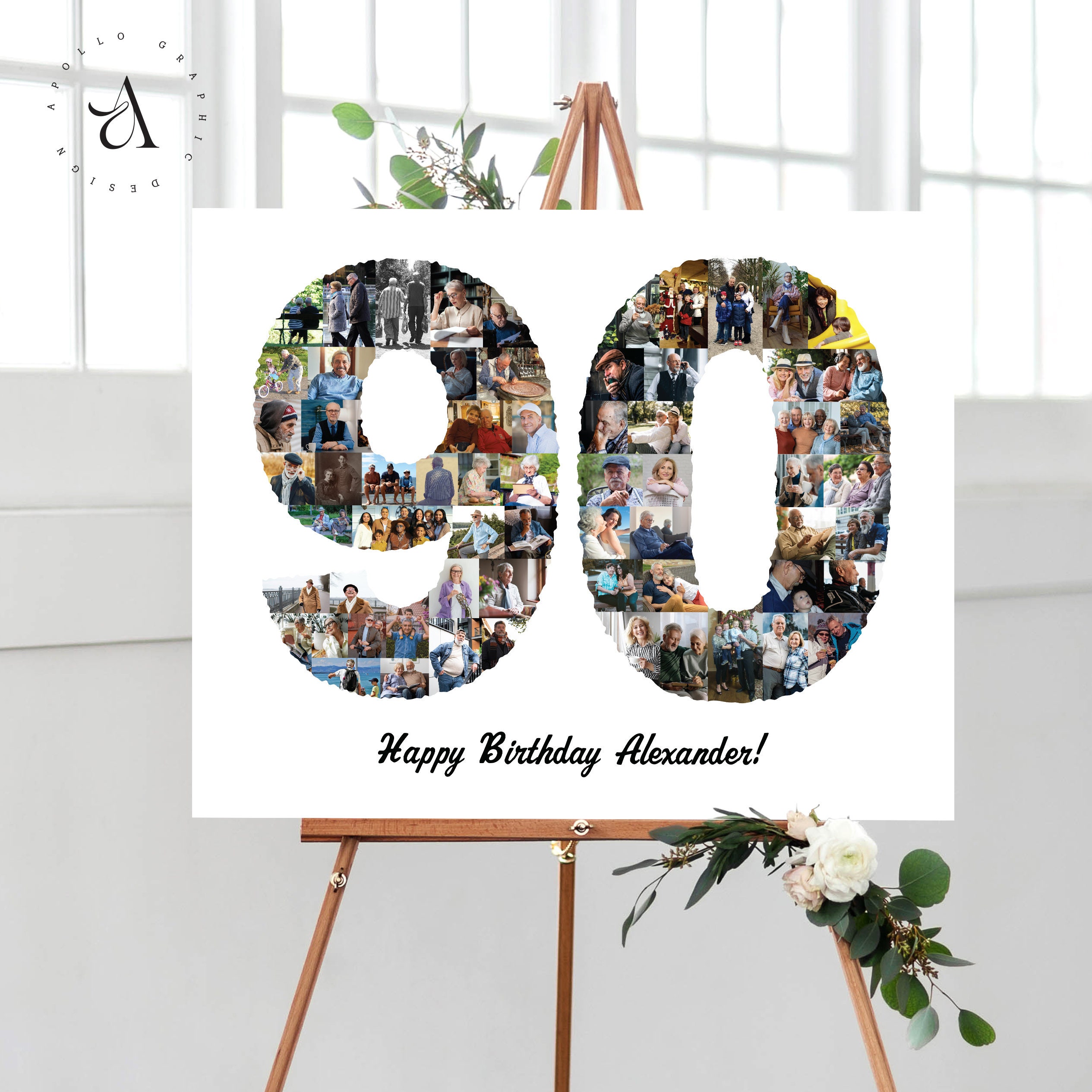 90th Birthday Photo Collage, Milestone Gift for Parents, 90th ...