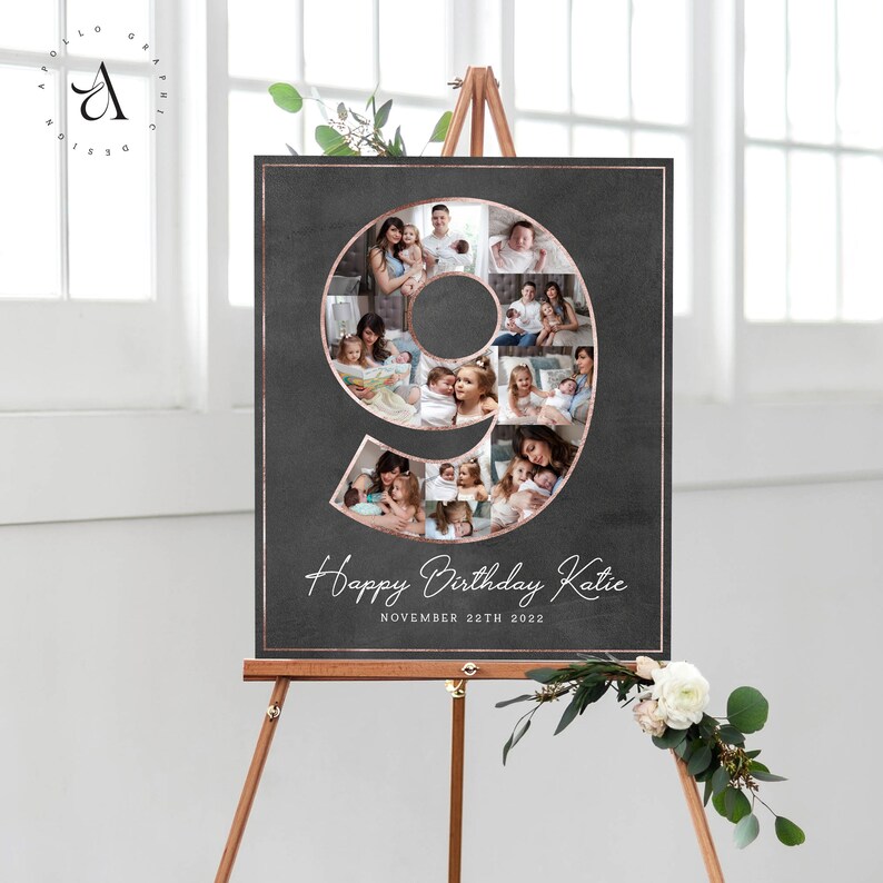 9th Anniversary Gift Photo Collage for 9th Birthday Party - Etsy