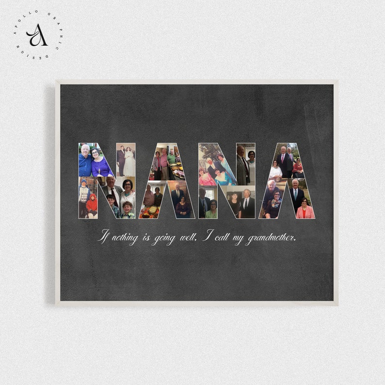 NANA Picture Collage Birthday Photo Collage Gift for Grandma Etsy