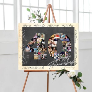 40th Anniversary Gift for Grandparent, Number 40 Photo Collage, 40th Anniversary, Wedding Anniversary Gift for Mom and Dad, Digital Files!