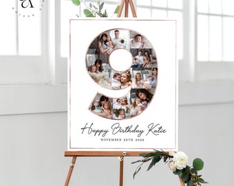 9th Anniversary Gift, Photo Collage for 9th Birthday Party, 9th Birthday Gift Idea for Kid, Celebrating 9 Years, DIGITAL FILES!